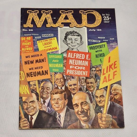 Mad Magazine #56 July 1960 Election Year Issue Nixon Kennedy Kelly Freas Art VG - Picture 1 of 5